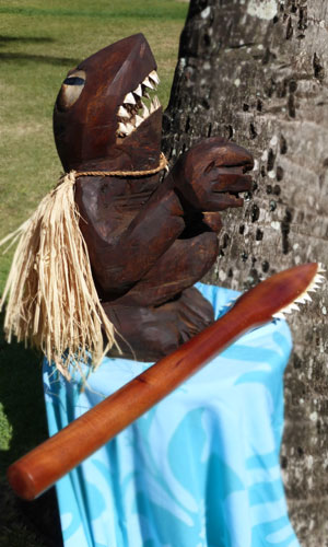 Made on KauaiShark Man with Spear