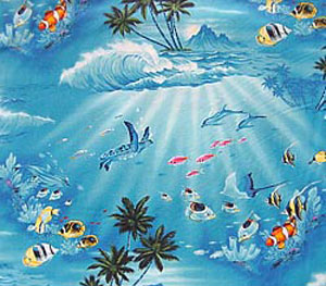 100% CottonHawaiian Fabric - Sea Life